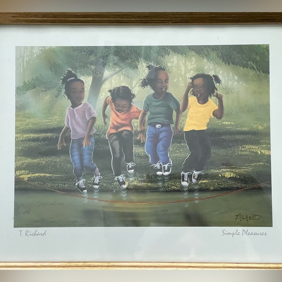 ART PRINT BY T. RICHARDS “SIMPLE PLEASURES" SIGNED AND FRAMED - Picture 3 of 7